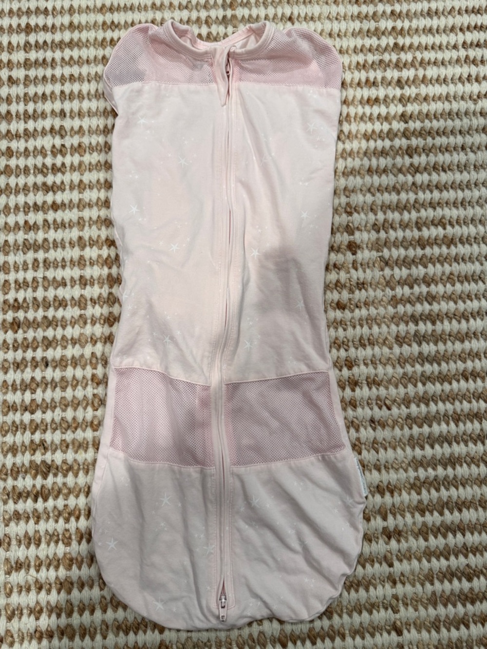Happiest Baby Light Pink Baby Swaddle Sack with Star Print